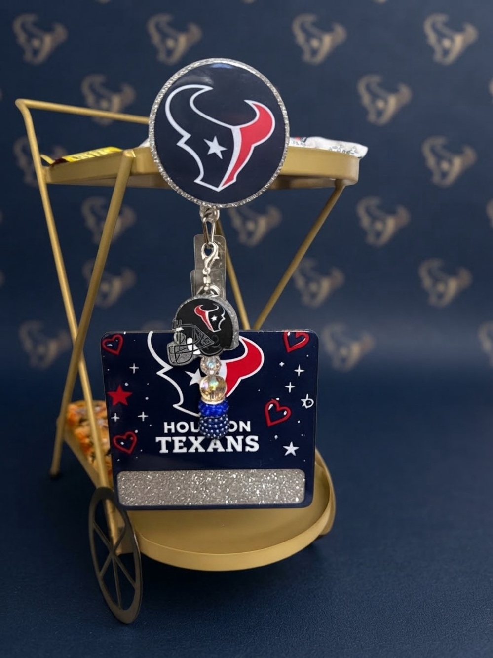 Houston Texans Navy and Red Team Badge Holder